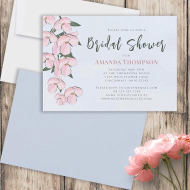 Floral Pink Botanical Cherry Blossoms Flowers Invitations