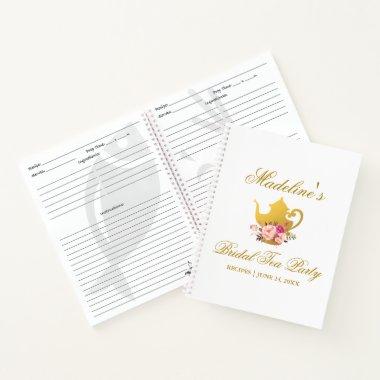 Floral Pink Gold  Tea Party Recipe Notebook