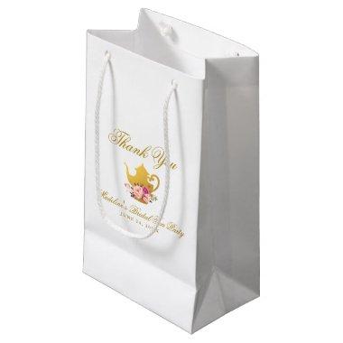 Floral Pink Gold Bridal Shower Tea Party Small Gift Bag