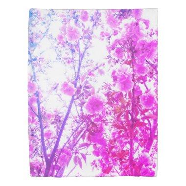 Floral Pink Purple Cherry Kids Girls Room Decor Duvet Cover