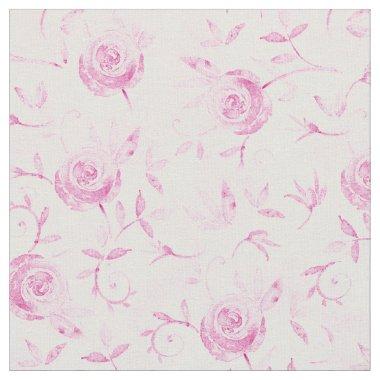 Floral Pink Rose Pattern Elegant Fabric
