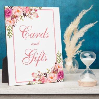 Floral Pink Shower or Wedding Invitations Gifts Plaque