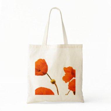 Floral Poppy Flower Bridesmaid Gift Favor Weddings Tote Bag