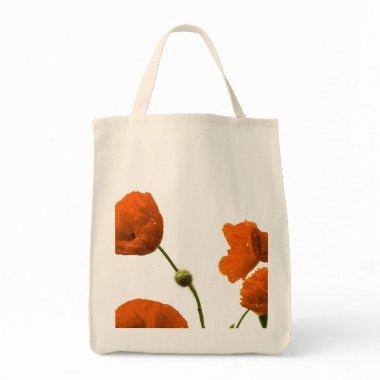 Floral Poppy Flower Bridesmaid Weddings Gift Favor Tote Bag