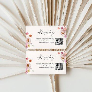 Floral QR Code Gift Registry  Enclosure