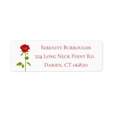 Floral Red Rose Flower Wedding  Label