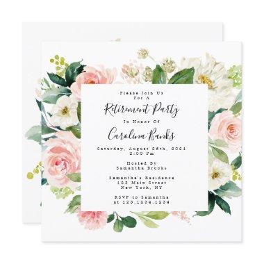 Floral Retirement Party Invitations, Square Invitation