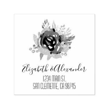 Floral Return Address Self-inking Stamp