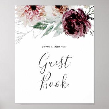 Floral Romance Guest Book Sign