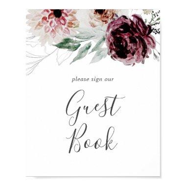 Floral Romance Guest Book Sign