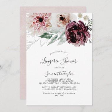 Floral Romance Lingerie Shower Invitations