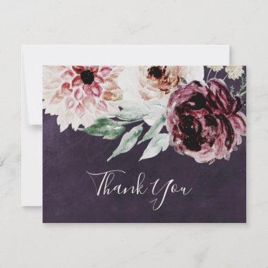 Floral Romance | Plum Thank You Invitations