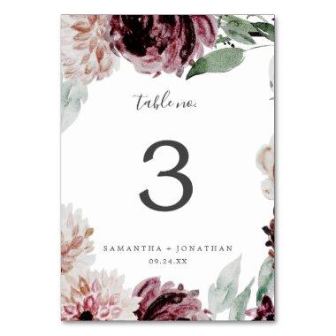 Floral Romance Table Number