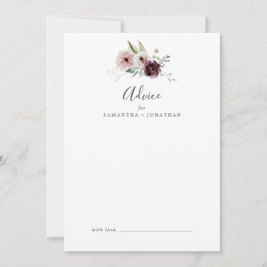 Floral Romance Wedding Advice Card