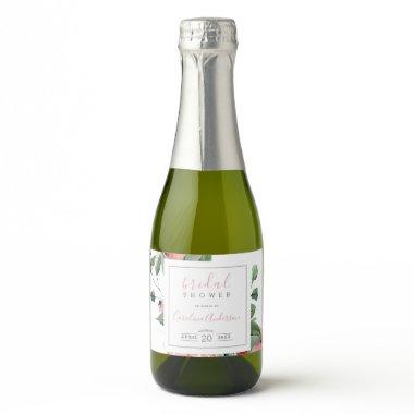 Floral Rose Bridal Shower Mini Sparkling Wine Bott Sparkling Wine Label