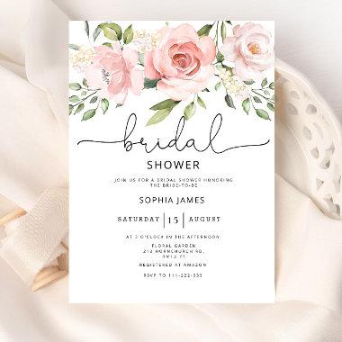 Floral roses Bridal shower Invitations