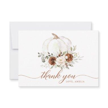 Floral Rust Cream Pumpkin Fall Thank You