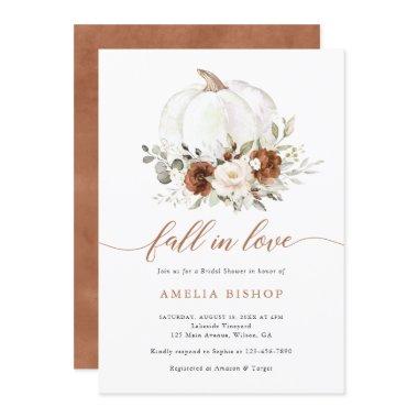 Floral Rust Pumpkin Fall in Love