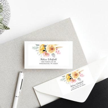 Floral Rustic Watercolor Botanical Return Address Label