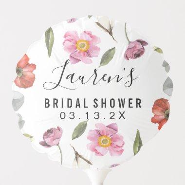 Floral Script Bridal Shower Balloon