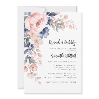 Floral Script Bubbly and Brunch