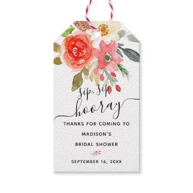 Floral Sip Sip Hooray Favor  Gift Tags