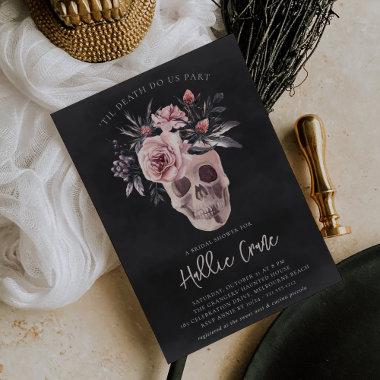 Floral Skull Halloween Bridal Shower Invitations
