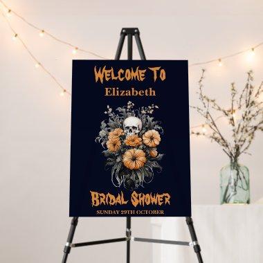 Floral Skull Halloween  Welcome Sign