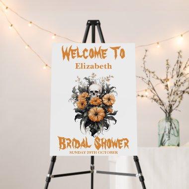 Floral Skull Halloween  Welcome Sign