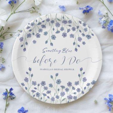 Floral Something Blue Before I do  Paper Plates