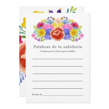 Floral Spanish Fiesta Bridal Shower Advice Card