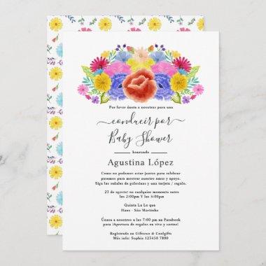 Floral Spanish Fiesta Floral Drive By Shower Invitations