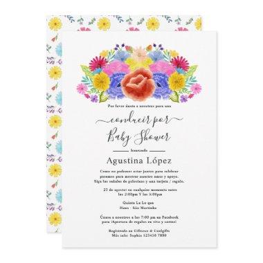 Floral Spanish Fiesta Floral Drive By Shower Invitations