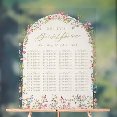 floral spring  table seating acrylic sign