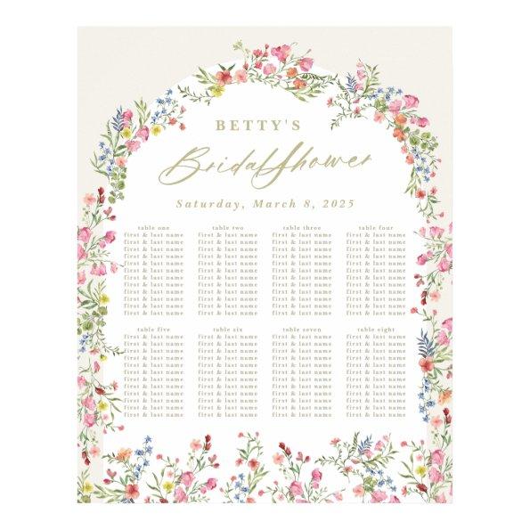 floral spring  table seating chart