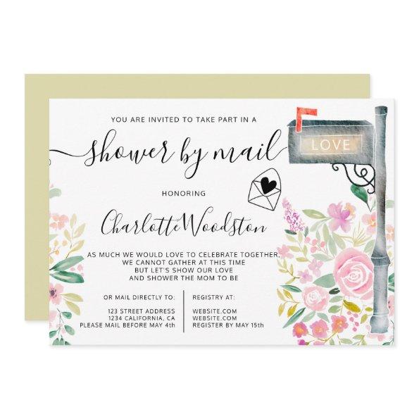 Floral spring watercolor script shower by mail