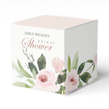 FLORAL SUBTLE SOFT BLUSH PINK ROSE BRIDAL SHOWER FAVOR BOXES