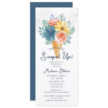 Floral Succulent Macaron Bridal Shower Invitations