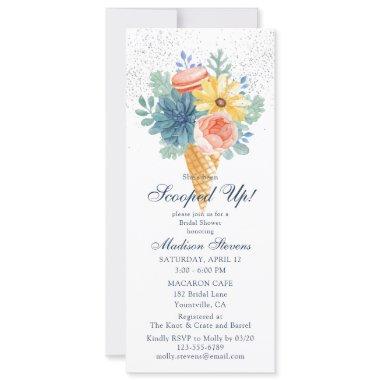 Floral Succulent Macaron Bridal Shower Invitations