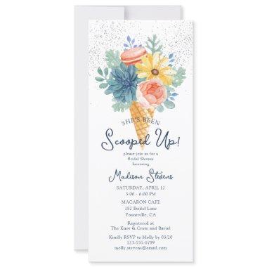 Floral Succulent Macaron Bridal Shower Invitations