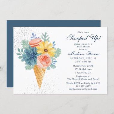 Floral Succulent Macaron | Bridal Shower Invitations
