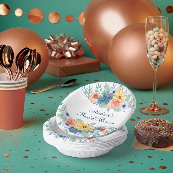 Floral Succulent Macaron  Paper Bowls