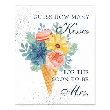 Floral Succulent Macaron  Party Game Poster
