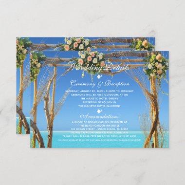 Floral Summer Beach Wedding Gate Reception Invitations