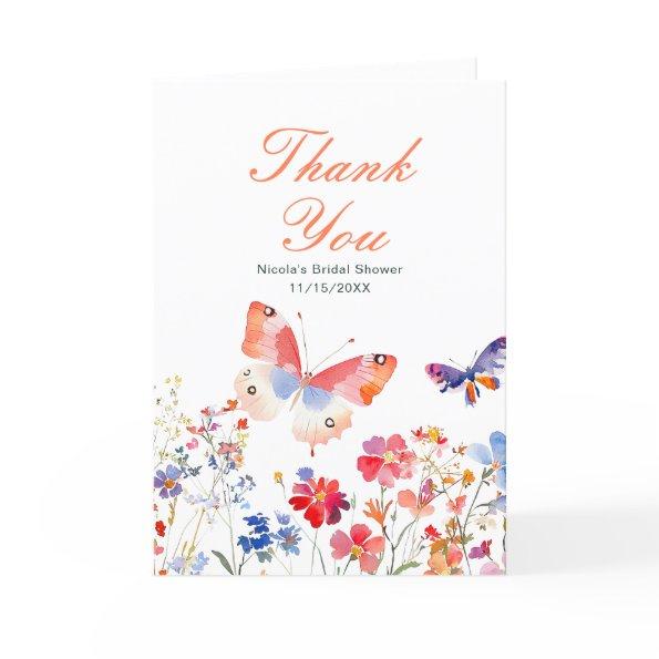 Floral Summer Butterfly  Thank You