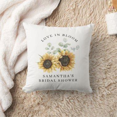 Floral Sunflowe Eucalyptus  Custom Throw Pillow