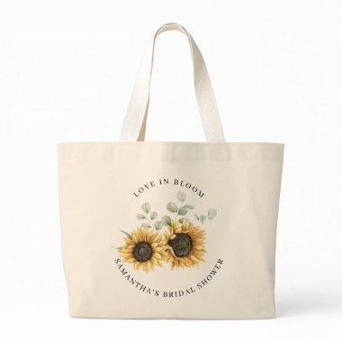 Floral Sunflower Bloom  Custom Large Tote Bag