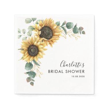 Floral Sunflower Bloom Script  Paper Napkins