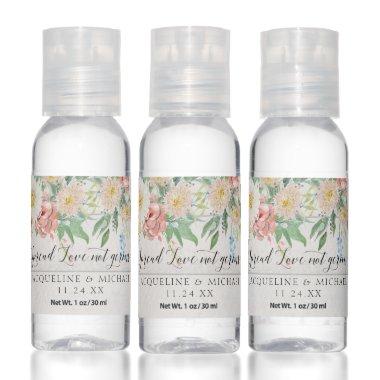 Floral Sunflower Blush Rose White Pumpkin Wedding Hand Sanitizer