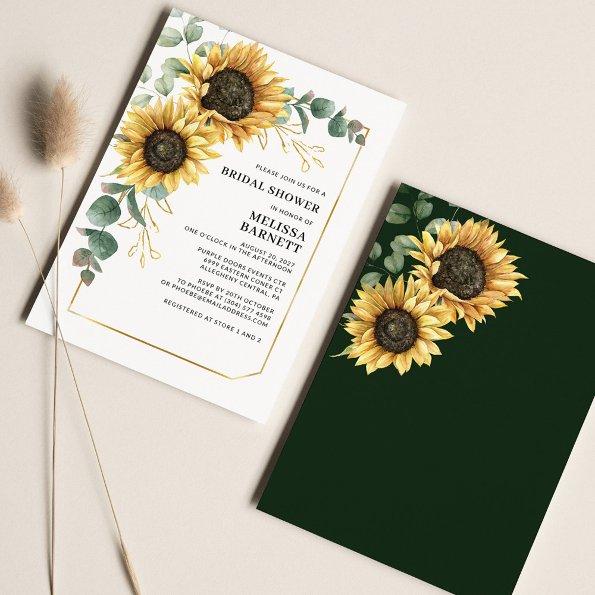 Floral Sunflower Eucalyptus  Invite